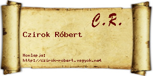Czirok Róbert névjegykártya