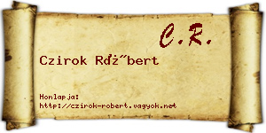 Czirok Róbert névjegykártya
