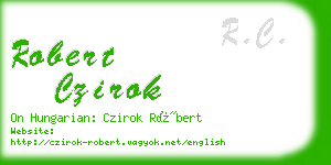 robert czirok business card